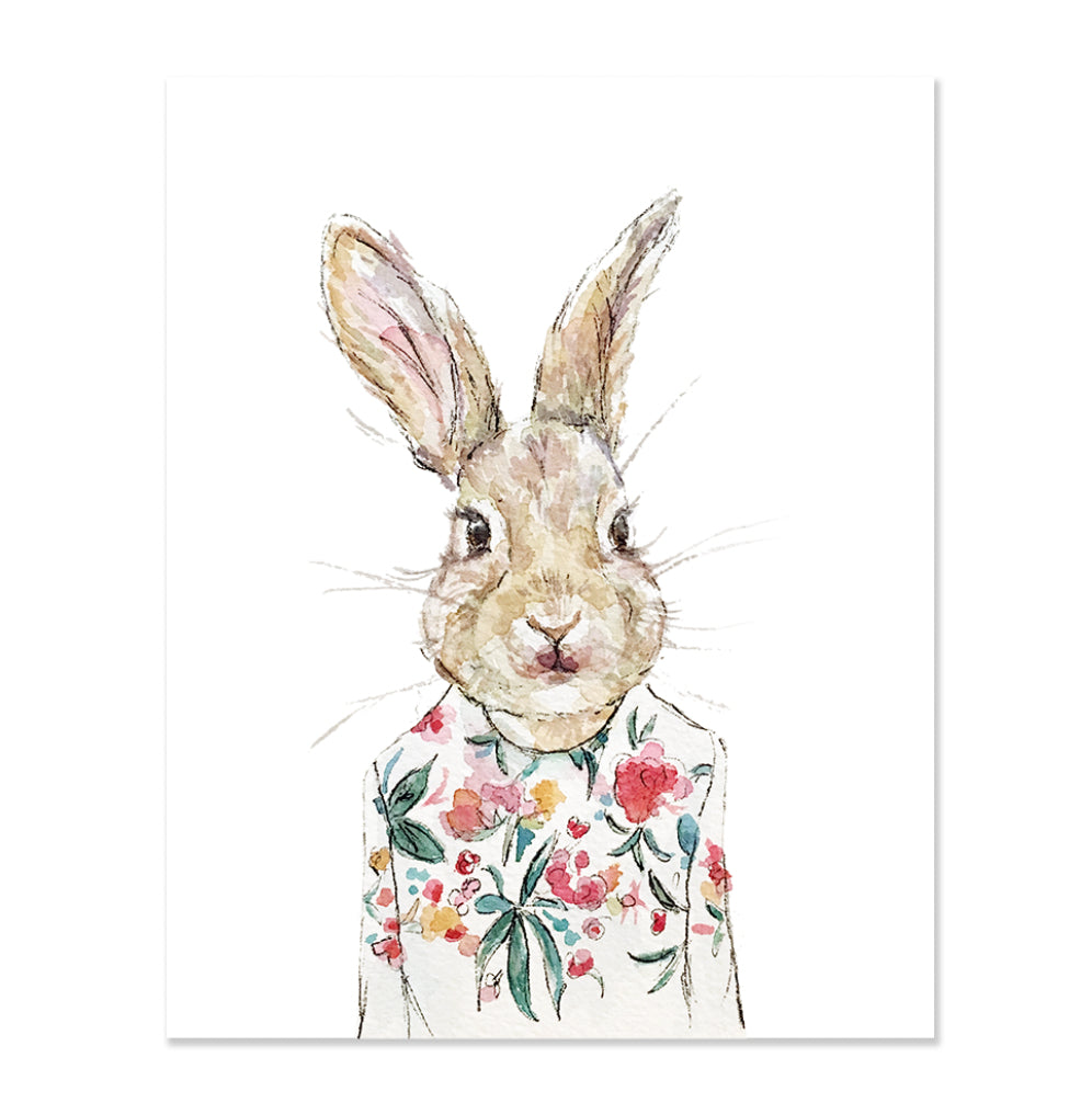 Floral Rabbit by Gloria Ho - 5x7 Print