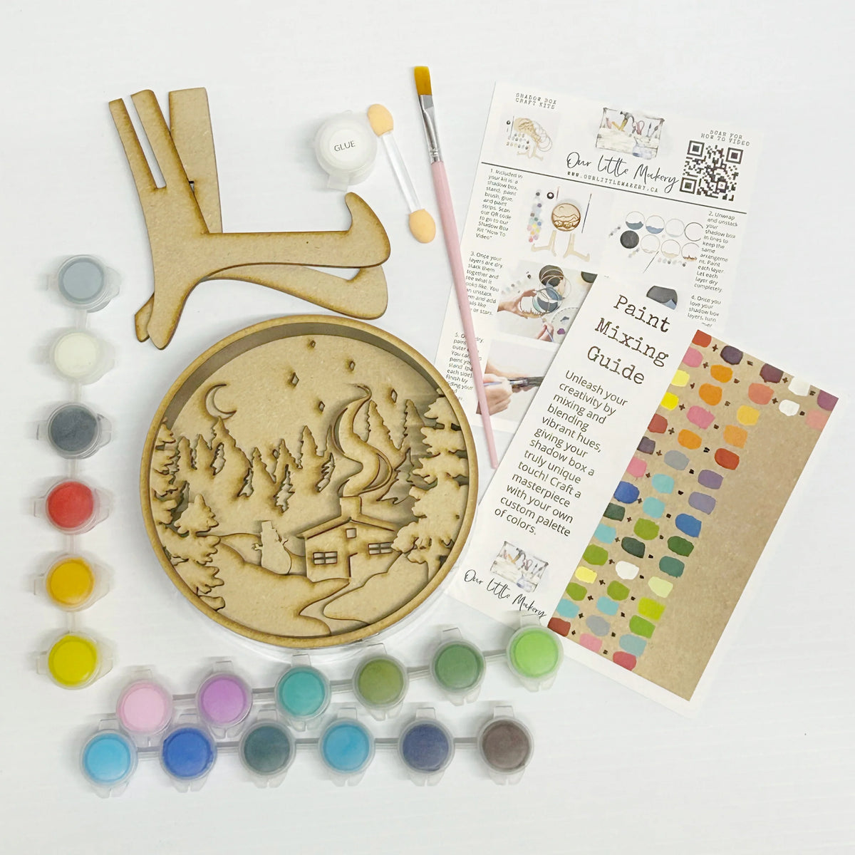 Paint by Layers Craft Kit - Winter Cabin