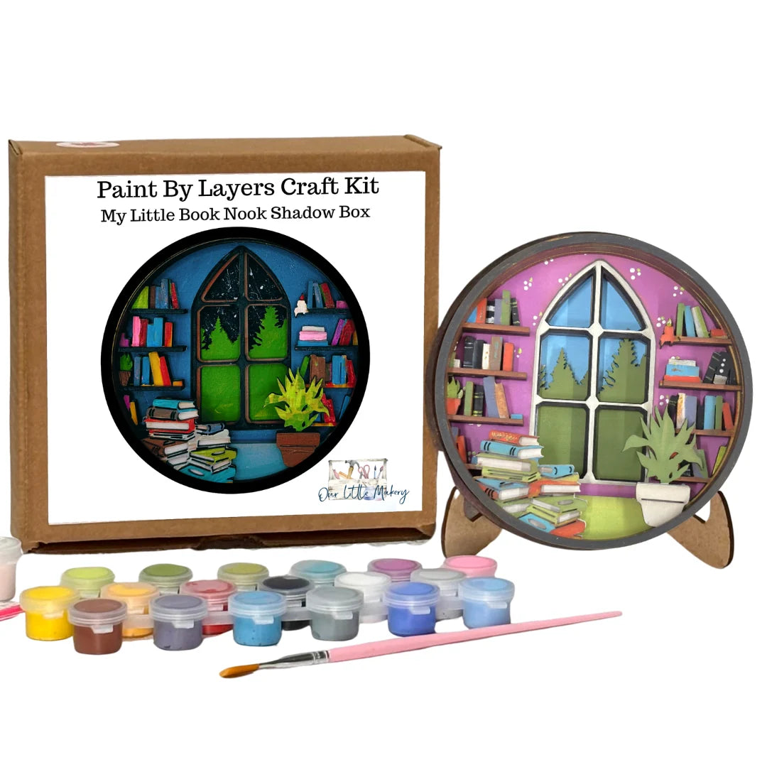Paint by Layers Craft Kit - My Little Book Nook Shadow Box Kit