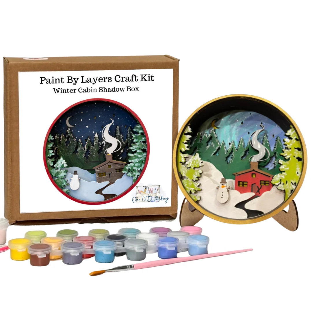 Paint by Layers Craft Kit - Winter Cabin
