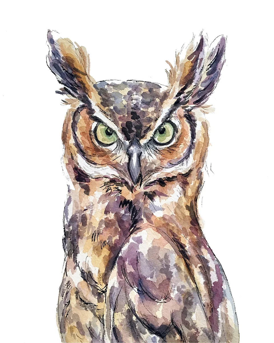 Wise Owl by Gloria Ho - 5x7 Print