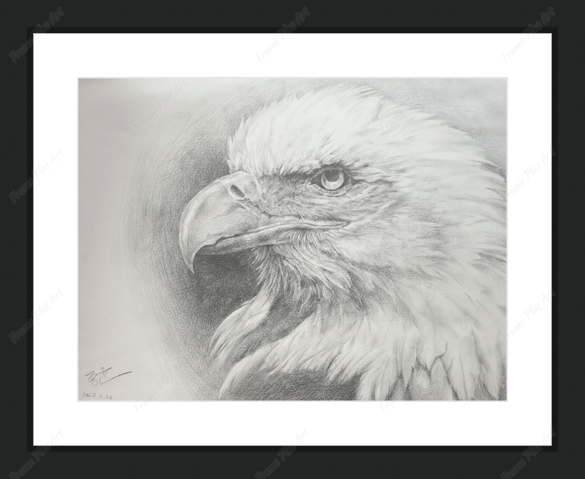 Framed print with mat & glazing