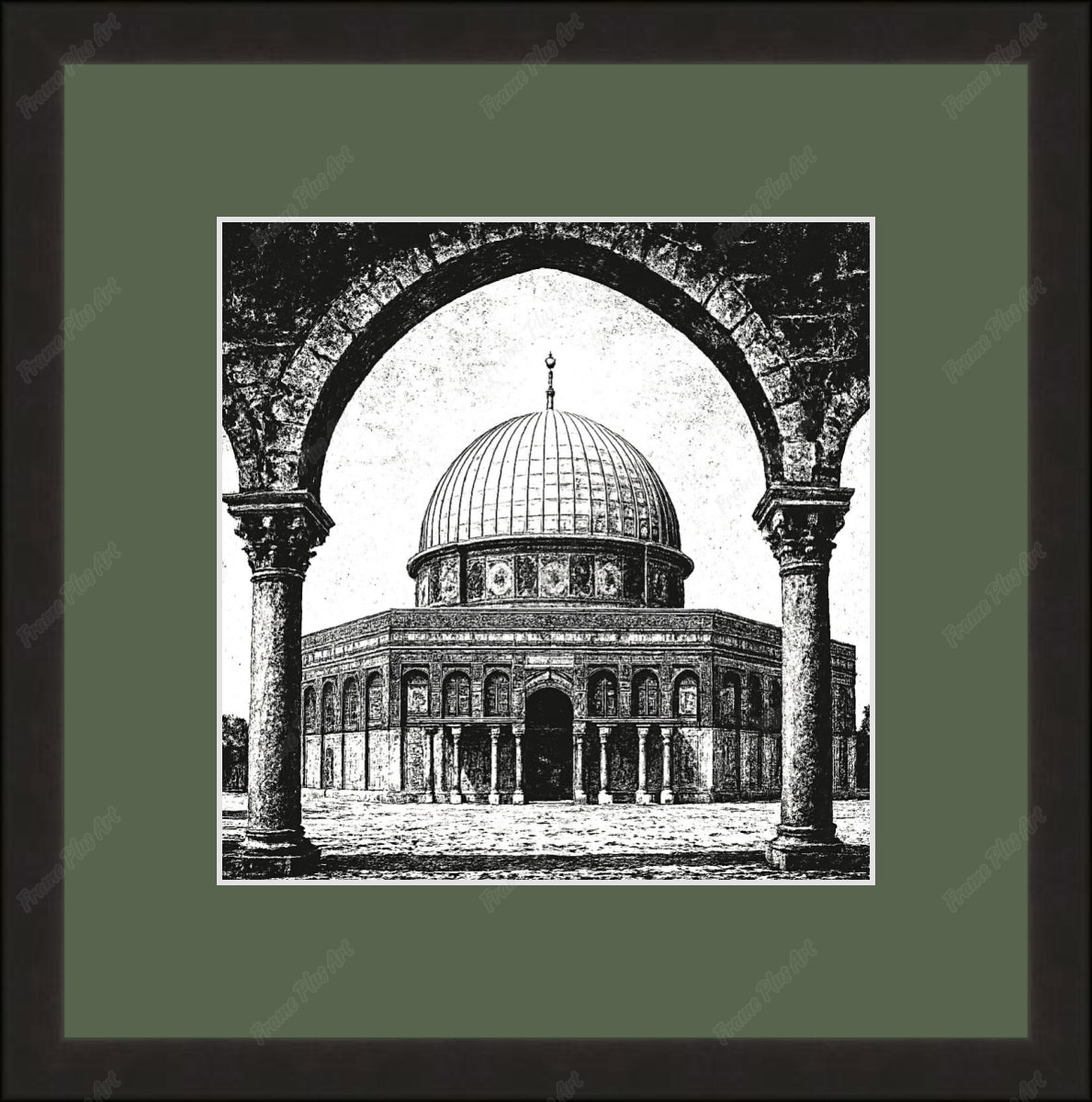 Framed print with mat & glazing
