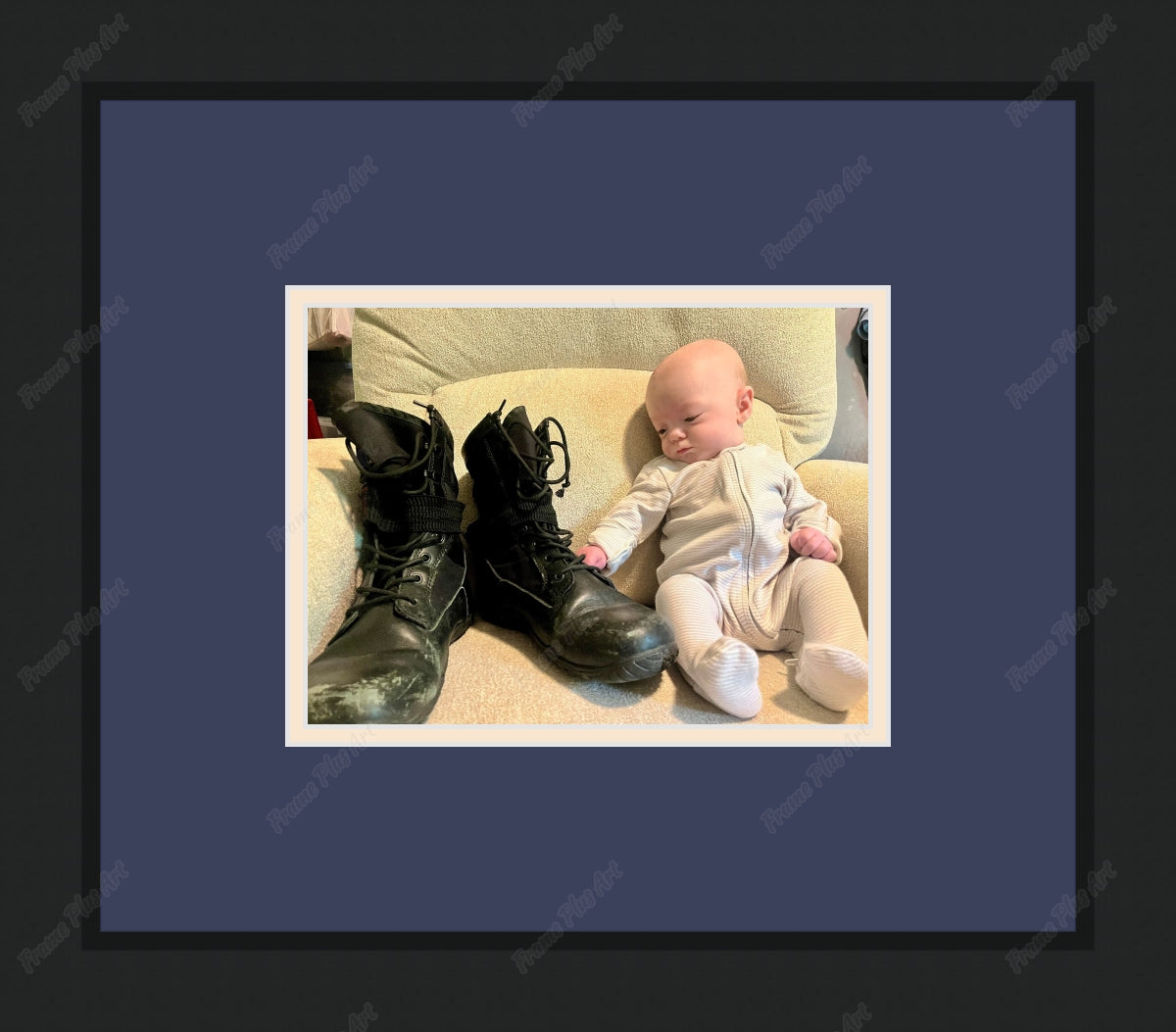 Framed print with mat & glazing
