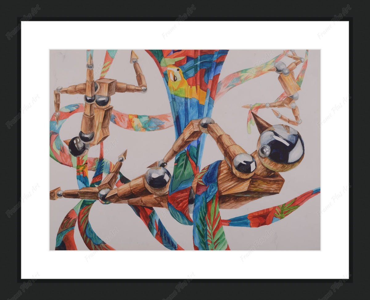 Framed print with mat & glazing