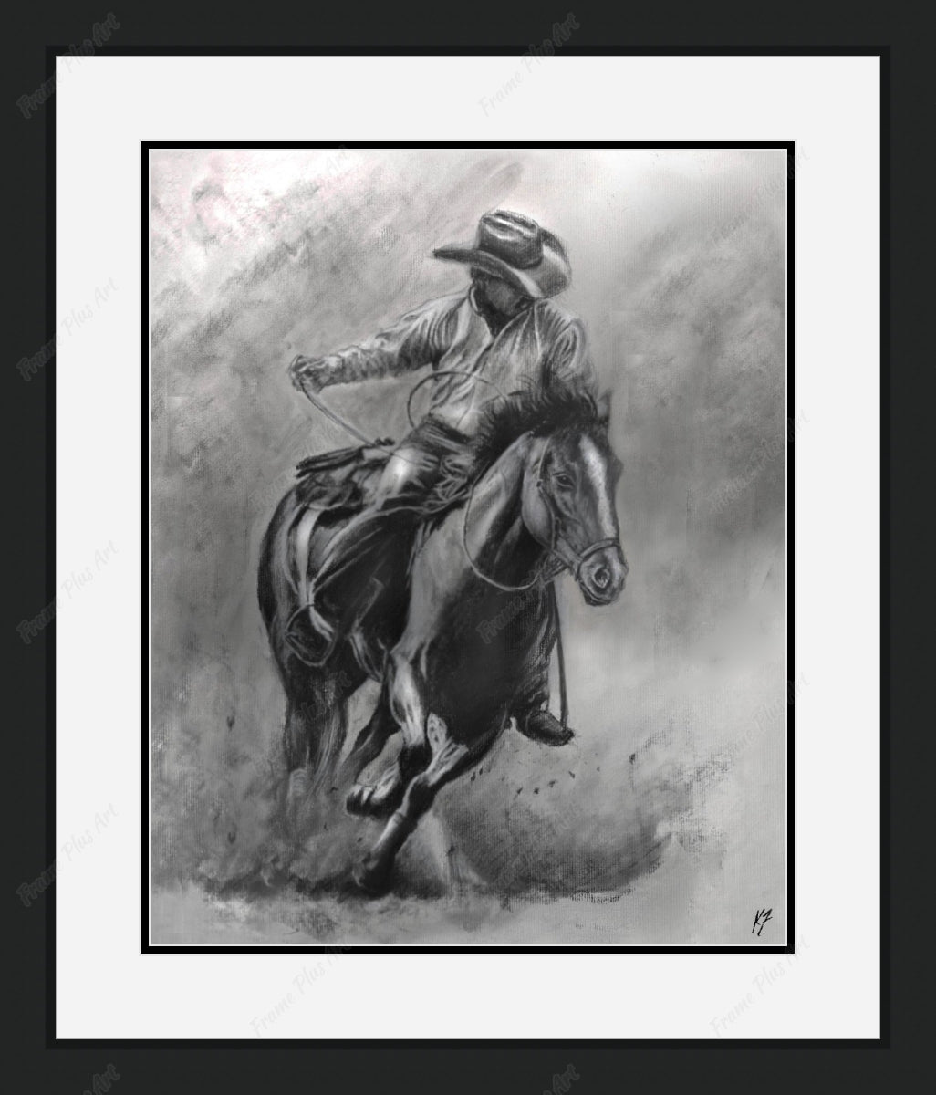 Framed print with mat & glazing