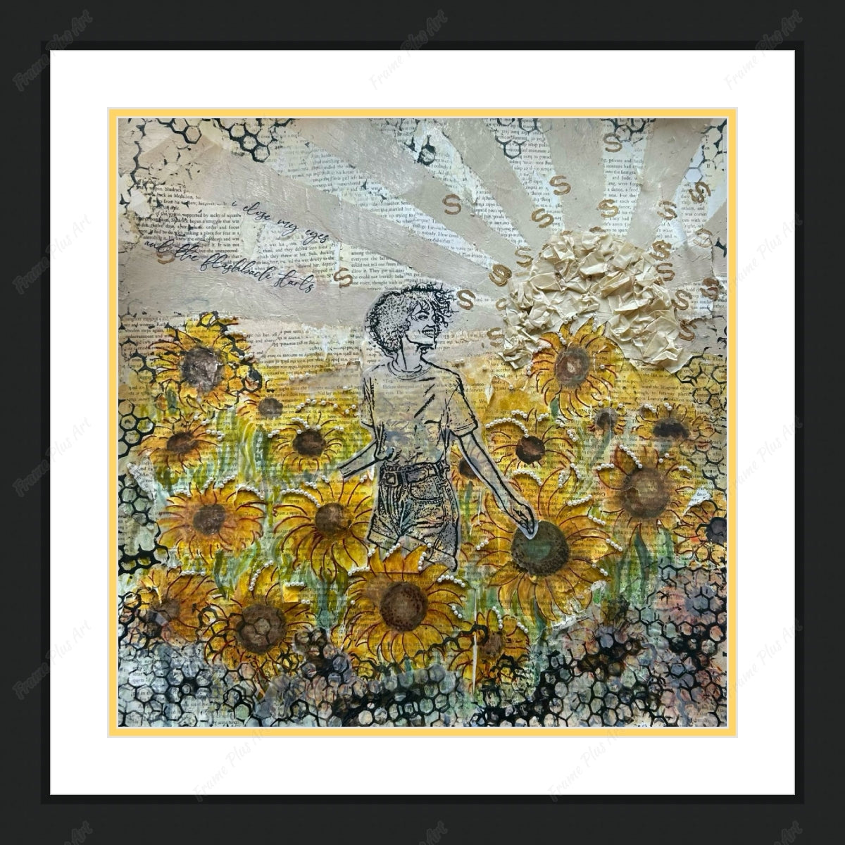 Framed print with mat & glazing