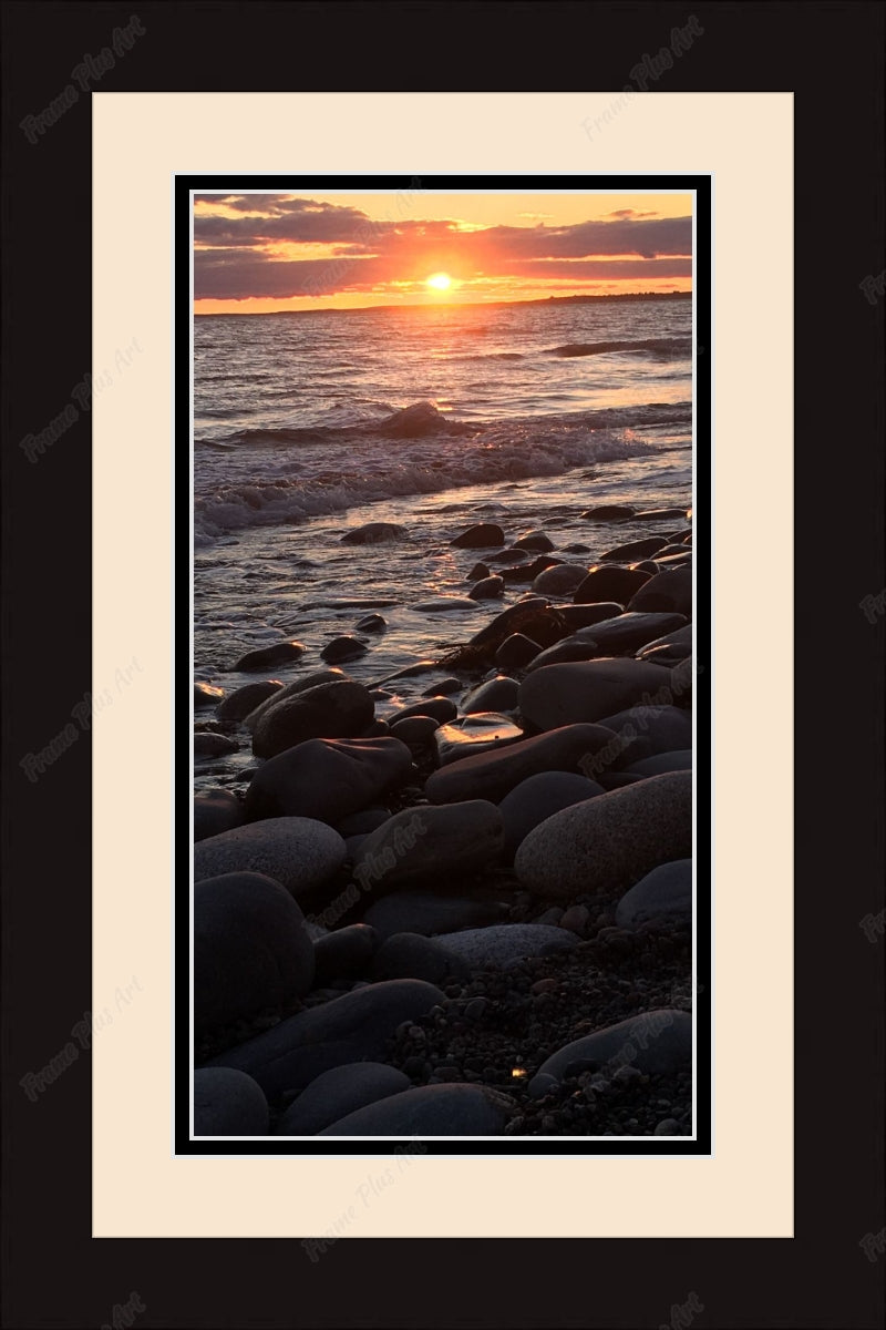 Framed print with mat & glazing