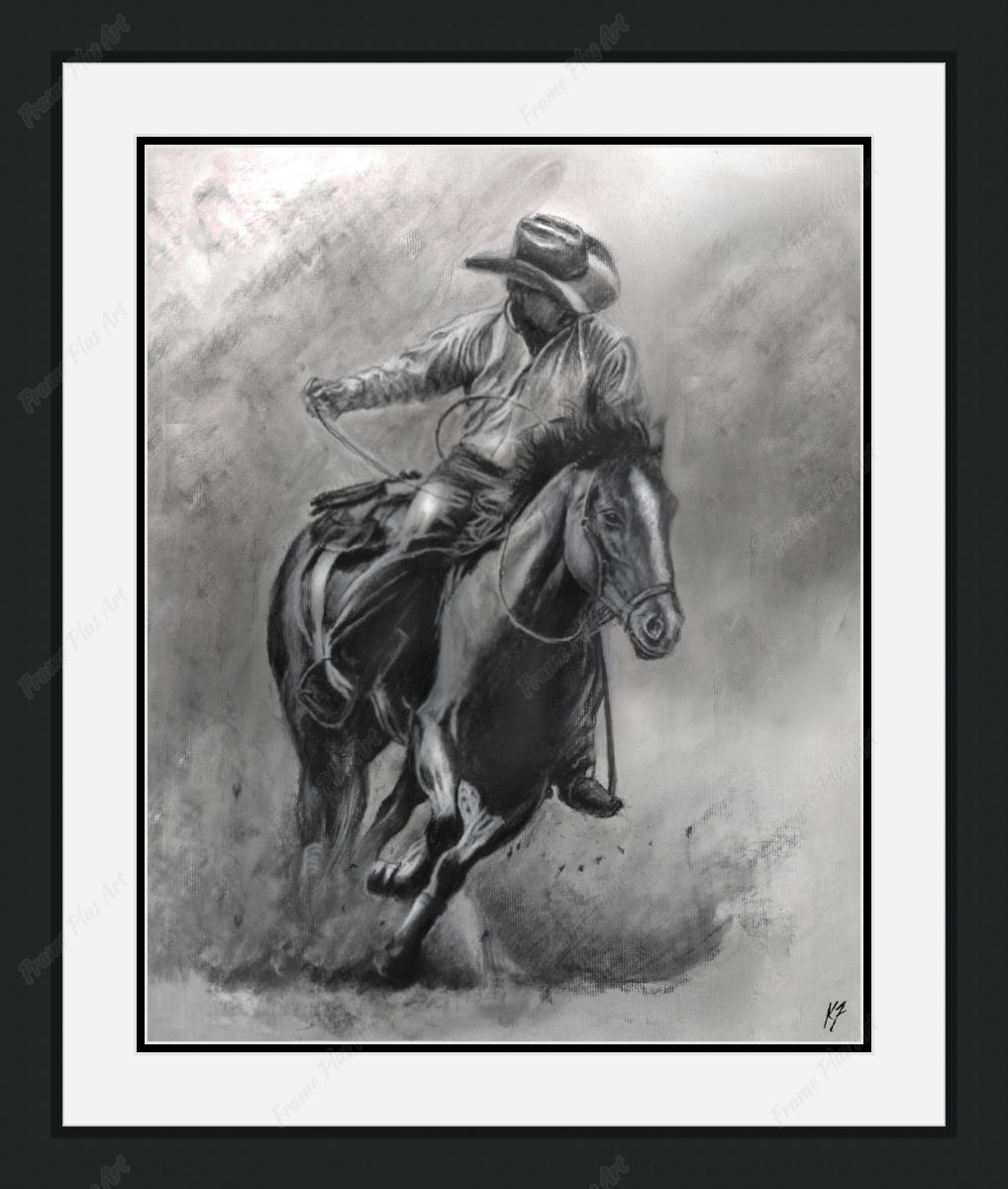 Framed print with mat & glazing