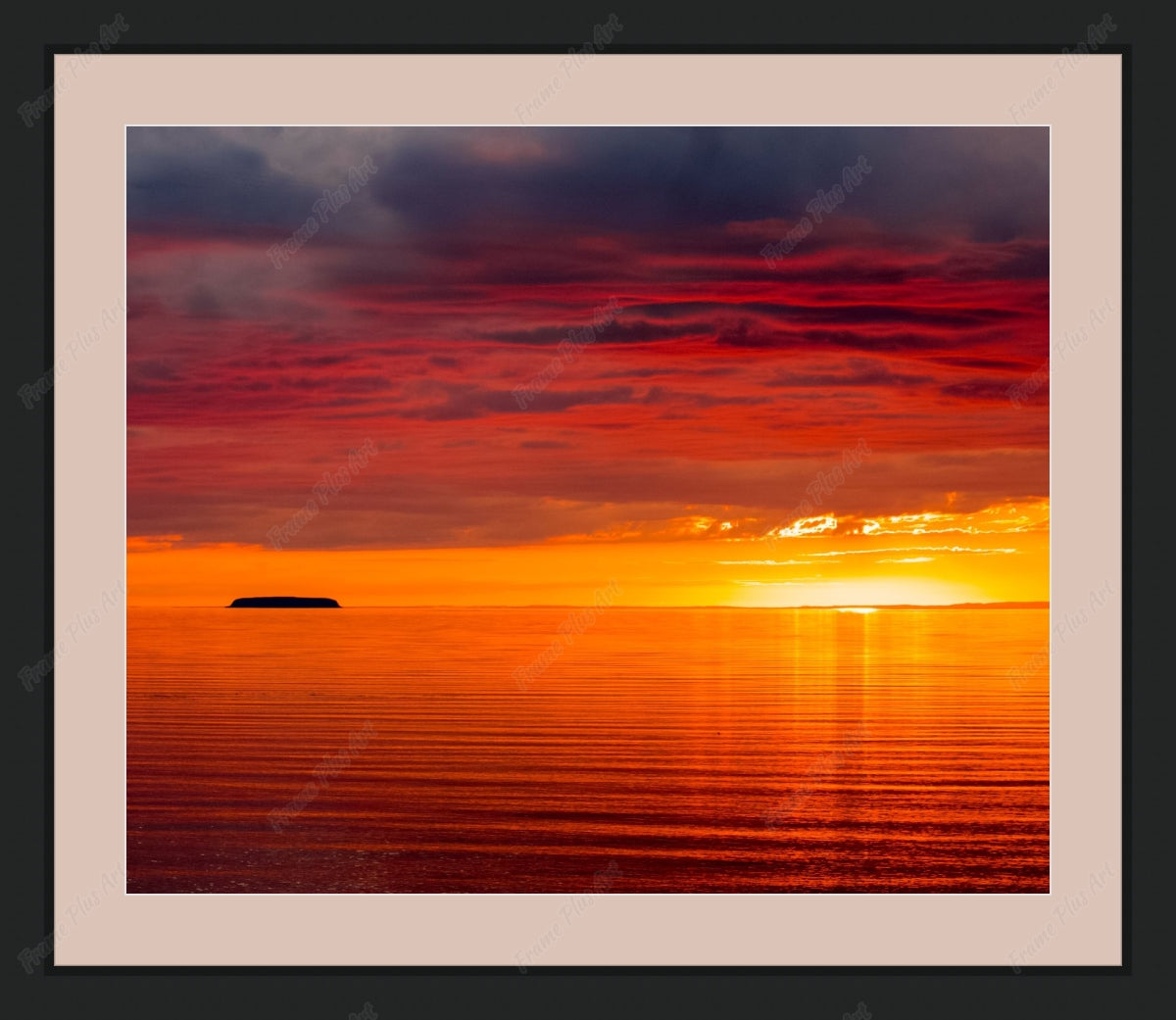 Framed print with mat & glazing