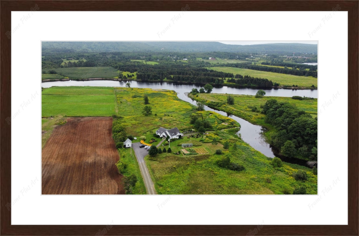 Framed print with mat & glazing