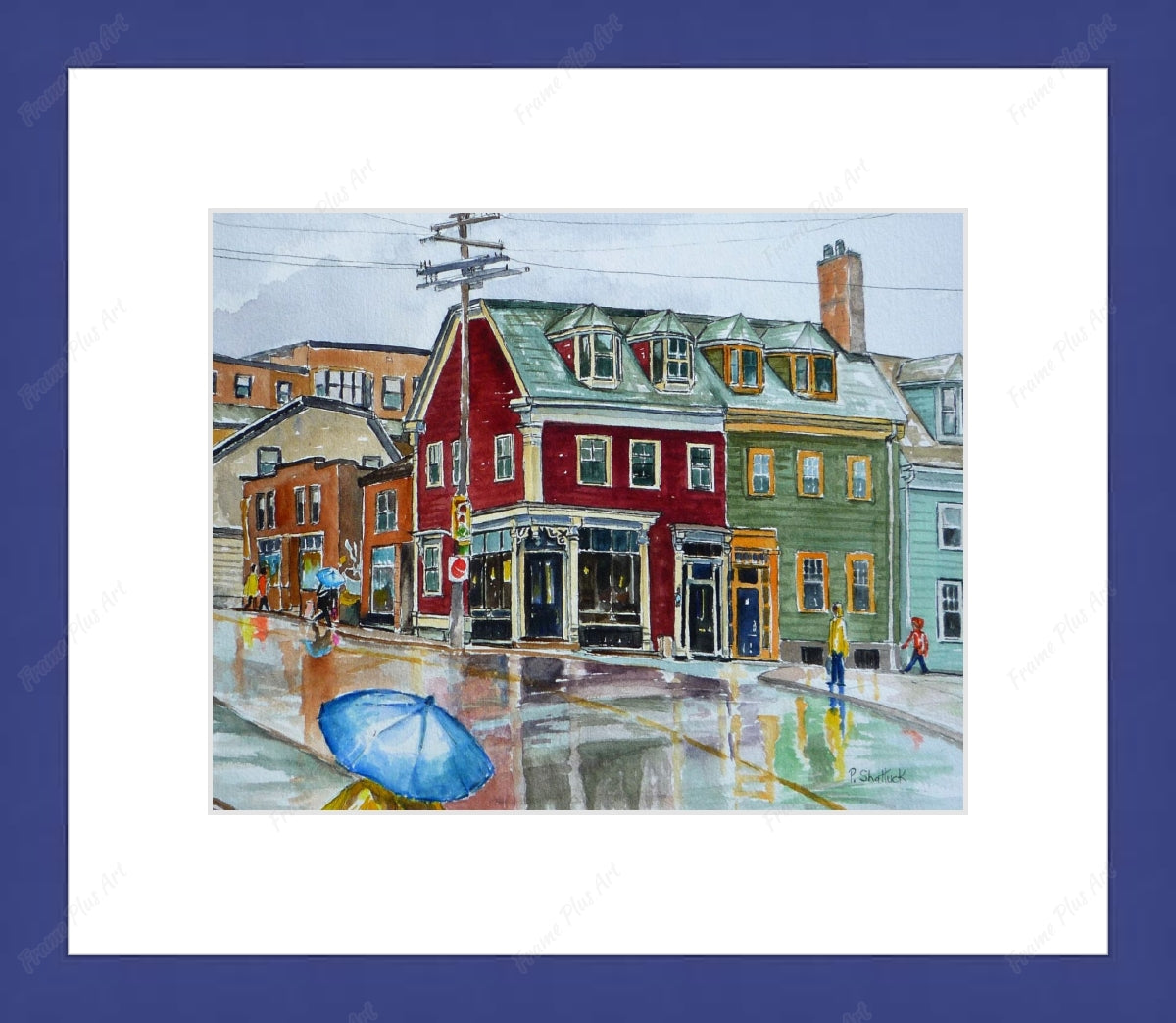 Blue Umbrellas on Hollis, Halifax $30.00 (8 x 10 inches in size)