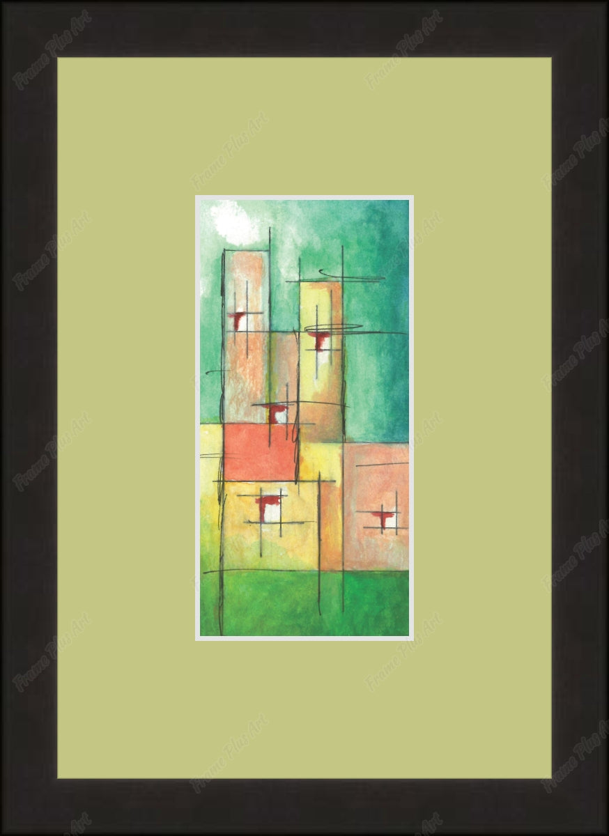 Framed print with mat & glazing