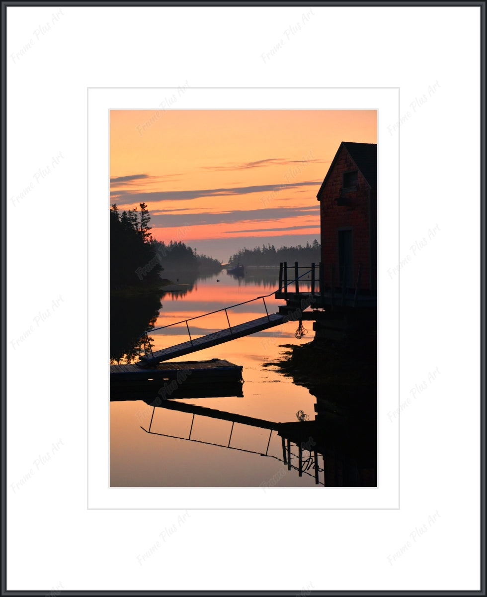 Framed print with mat & glazing