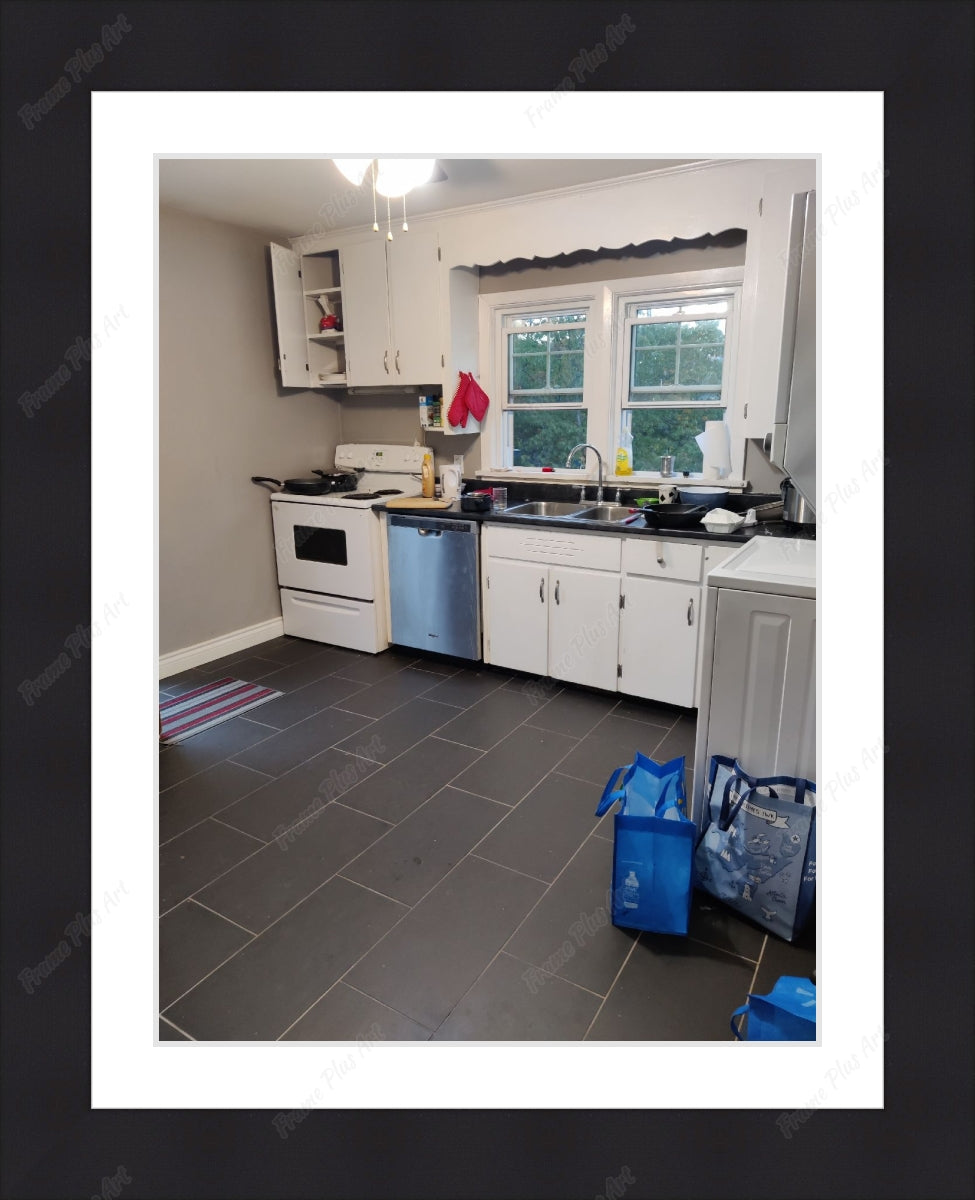 Framed print with mat & glazing