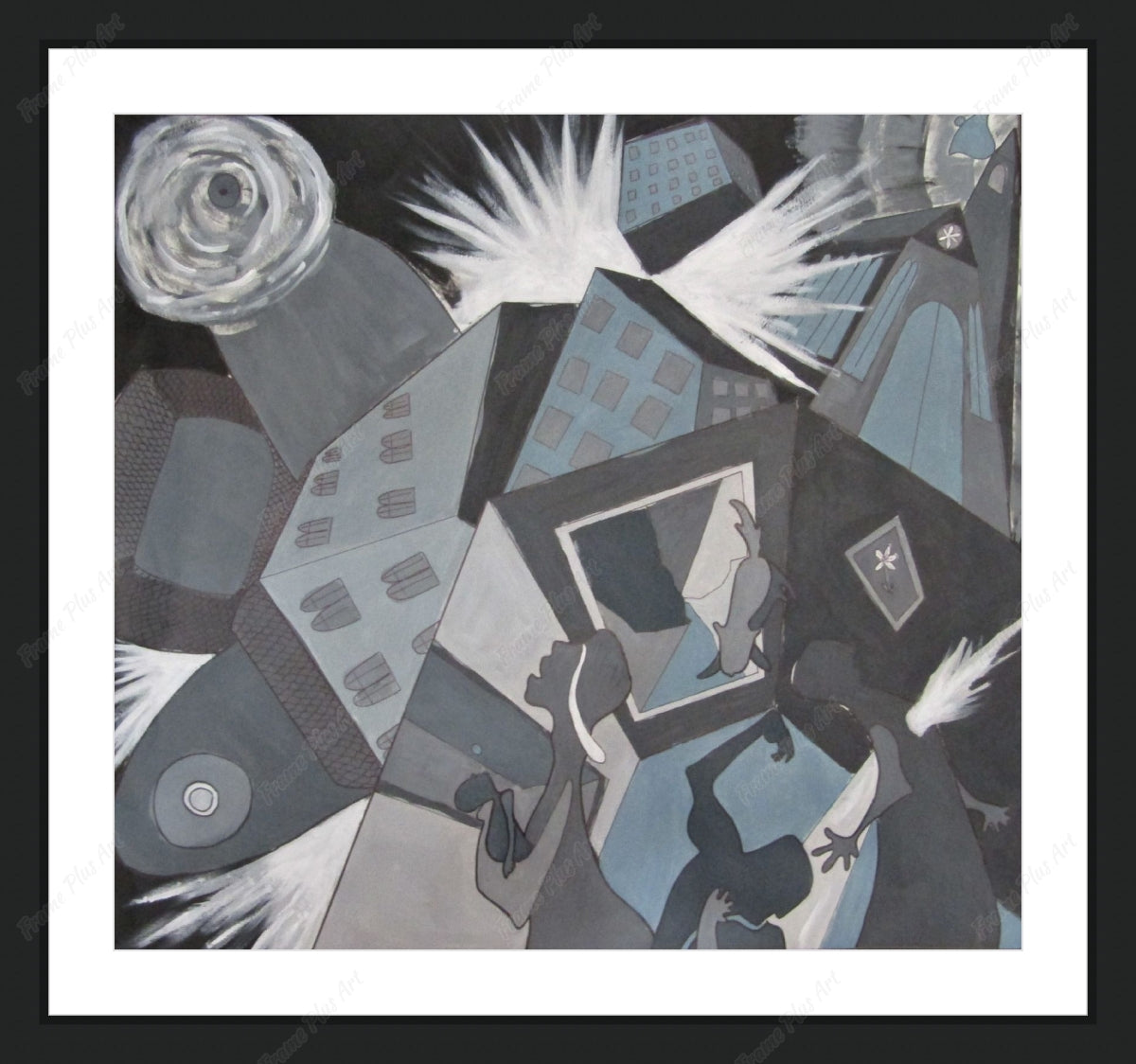 Framed print with mat & glazing