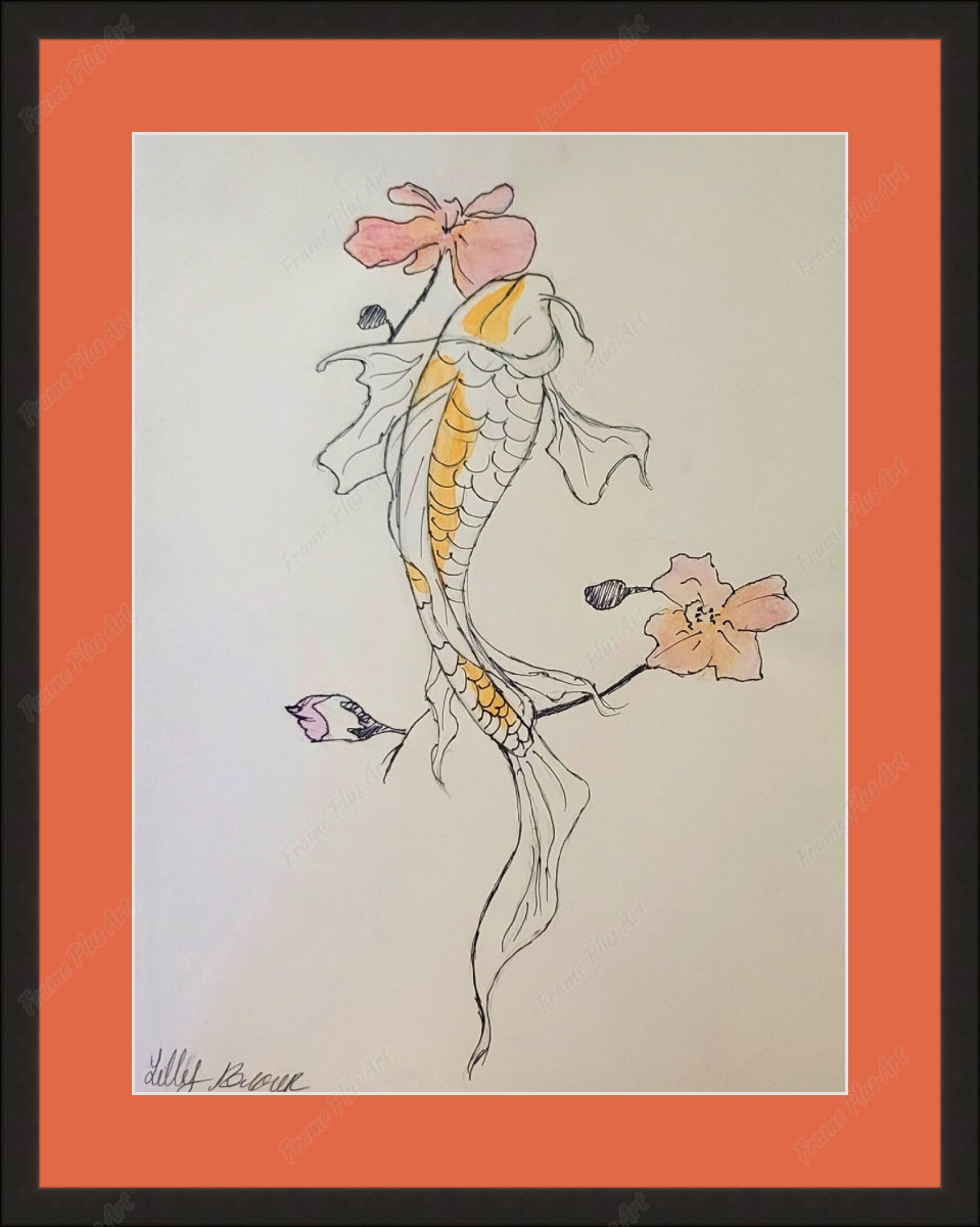 Framed print with mat & glazing